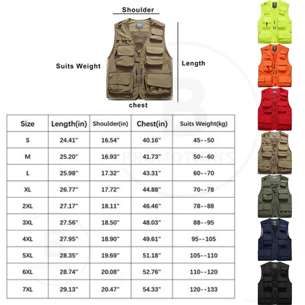 Casual Outdoor Safari Fishing Vest Jacket with Multi Pockets - Casual Outdoor Safari Fishing Vest Jacket with Multi Pockets - Image 3 of 3