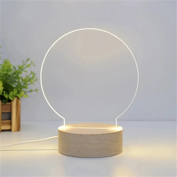 Dry Erase Memo Desk Board with LED Wooden Stand - Dry Erase Memo Desk Board with LED Wooden Stand - Image 2 of 5