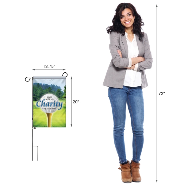 14" x 20" Custom Single Reverse Garden Banner with Hardware - 14" x 20" Custom Single Reverse Garden Banner with Hardware - Image 8 of 10