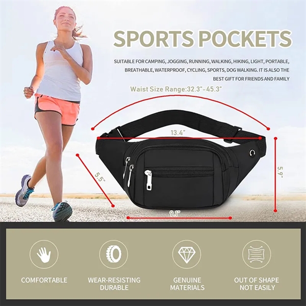 Large Waist Bag & Hip Bum Bag for Outdoors - Large Waist Bag & Hip Bum Bag for Outdoors - Image 4 of 5