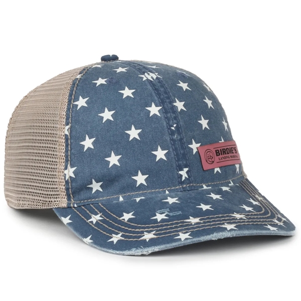 Printed Distressed Tea-Stained Mesh