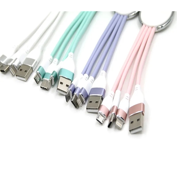 3-in-1 Keychain Charging Cable - 3-in-1 Keychain Charging Cable - Image 1 of 5