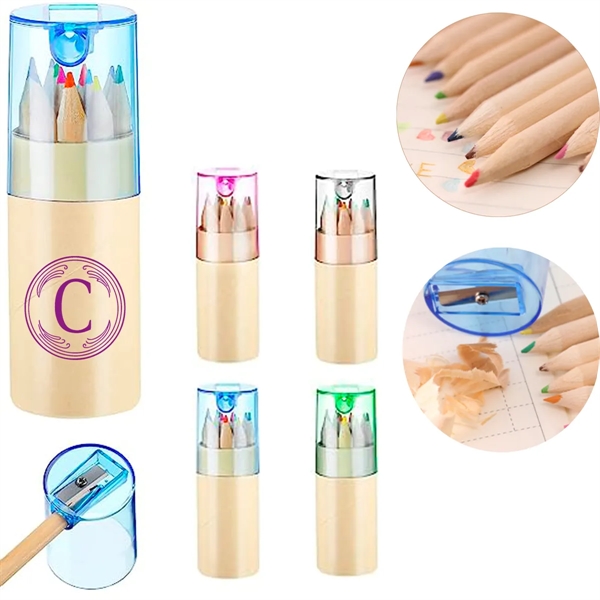6 Pack Colored Pencils With Sharpener In Tube - 6 Pack Colored Pencils With Sharpener In Tube - Image 0 of 2