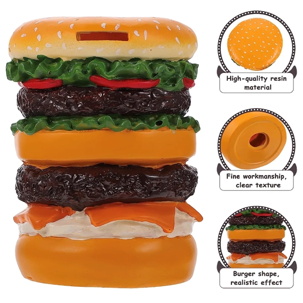 Resin Burger Piggy Bank - Resin Burger Piggy Bank - Image 2 of 3