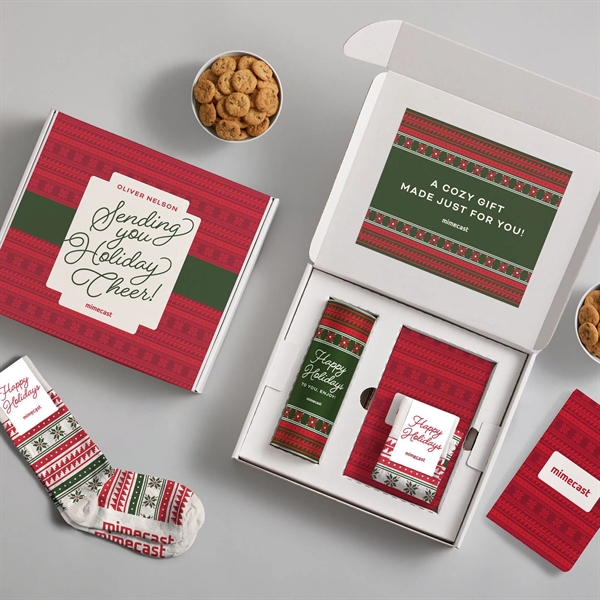 Cozy Gift Box - Holiday Kit, Christmas Socks, Cookies - Cozy Gift Box - Holiday Kit, Christmas Socks, Cookies - Image 1 of 6