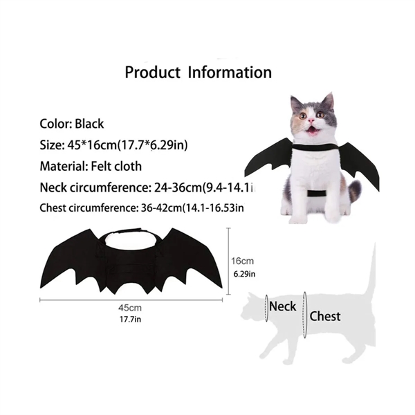 Pet Cat Bat Wing Halloween Party Decorations - Pet Cat Bat Wing Halloween Party Decorations - Image 1 of 2