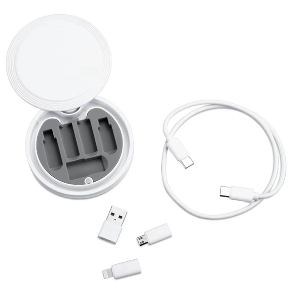 Wood Round Multi USB Charging Adapter Cable Kit - Wood Round Multi USB Charging Adapter Cable Kit - Image 2 of 5