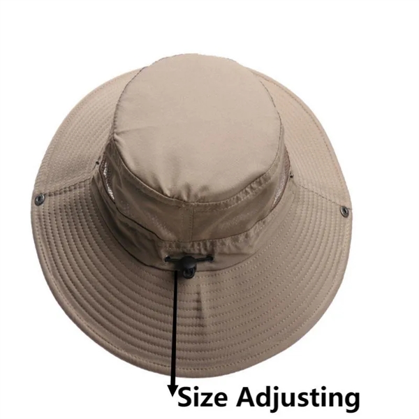 Breathable Wide Brim Bucket UPF50+ Sun Fishing Hat - Breathable Wide Brim Bucket UPF50+ Sun Fishing Hat - Image 3 of 4