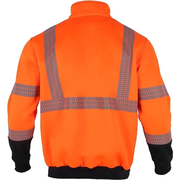 Segmented Tape Color Block Hi Vis Class 3 Safety 1/4 Zipper - Segmented Tape Color Block Hi Vis Class 3 Safety 1/4 Zipper - Image 2 of 7