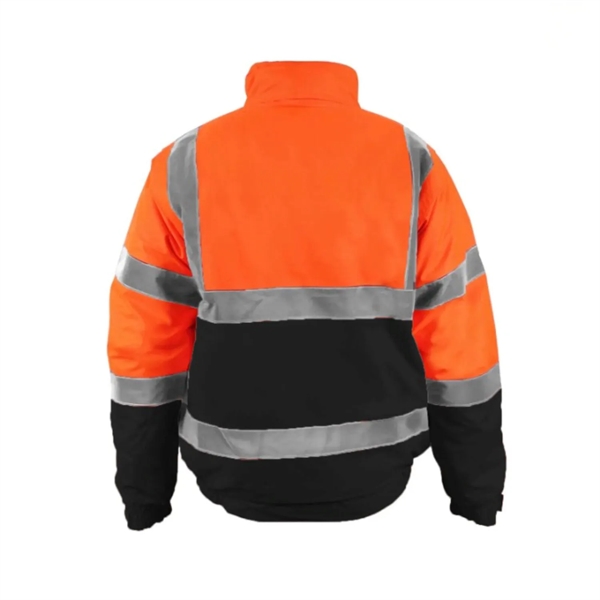 Premium Hi Vis Class 3 Reflective Tape Safety Bomber Jacket - Premium Hi Vis Class 3 Reflective Tape Safety Bomber Jacket - Image 1 of 2