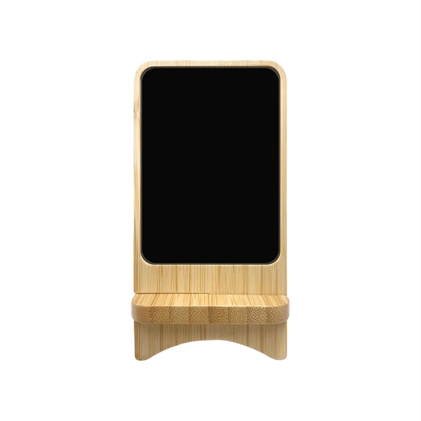 Aurora  Light-up Bamboo Wireless Charger Stand - Aurora  Light-up Bamboo Wireless Charger Stand - Image 6 of 8