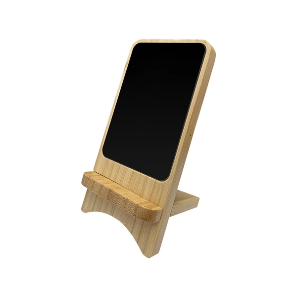 Aurora  Light-up Bamboo Wireless Charger Stand - Aurora  Light-up Bamboo Wireless Charger Stand - Image 7 of 8
