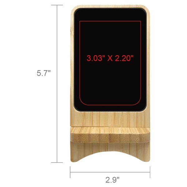Aurora  Light-up Bamboo Wireless Charger Stand - Aurora  Light-up Bamboo Wireless Charger Stand - Image 8 of 8