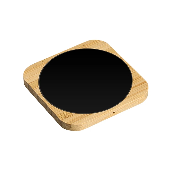 Naperville Light-up Bamboo Wireless Charger Square 15W - Naperville Light-up Bamboo Wireless Charger Square 15W - Image 9 of 10