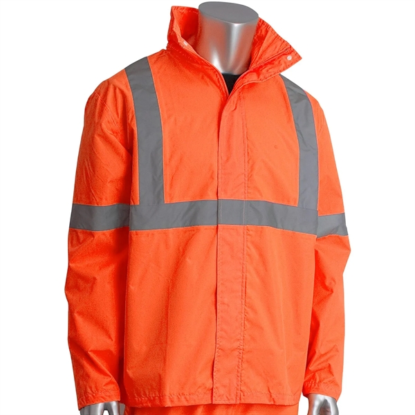 Reflective Tape Hi Vis Class 3 Waterproof Safety Rain Jacket - Reflective Tape Hi Vis Class 3 Waterproof Safety Rain Jacket - Image 2 of 7