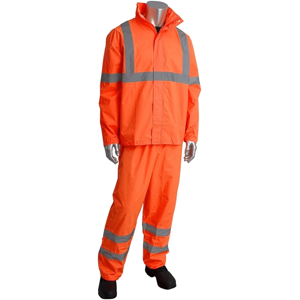 Reflective Tape Hi Vis Class 3 Waterproof Safety Rain Jacket - Reflective Tape Hi Vis Class 3 Waterproof Safety Rain Jacket - Image 1 of 7