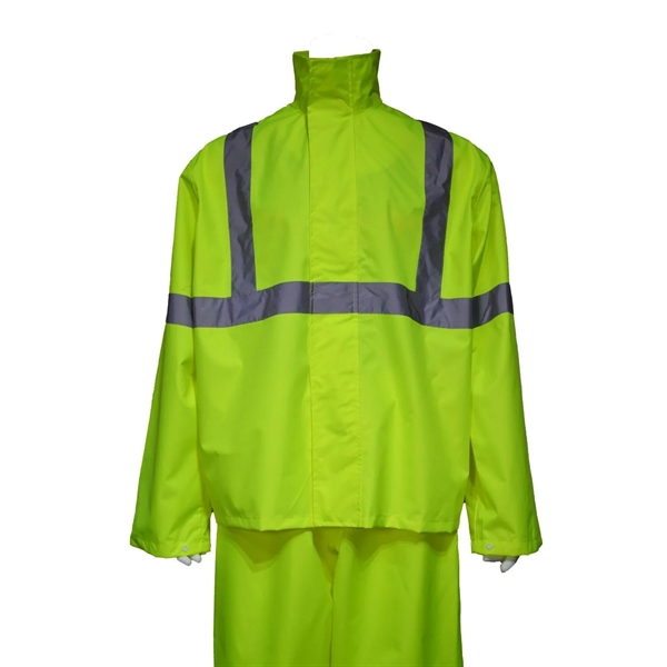 Reflective Tape Hi Vis Class 3 Waterproof Safety Rain Jacket - Reflective Tape Hi Vis Class 3 Waterproof Safety Rain Jacket - Image 3 of 7