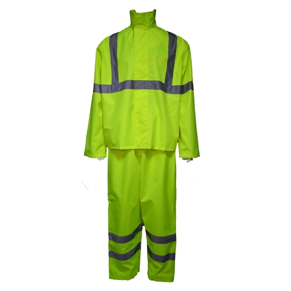 Reflective Tape Hi Vis Class 3 Waterproof Safety Rain Jacket - Reflective Tape Hi Vis Class 3 Waterproof Safety Rain Jacket - Image 4 of 7