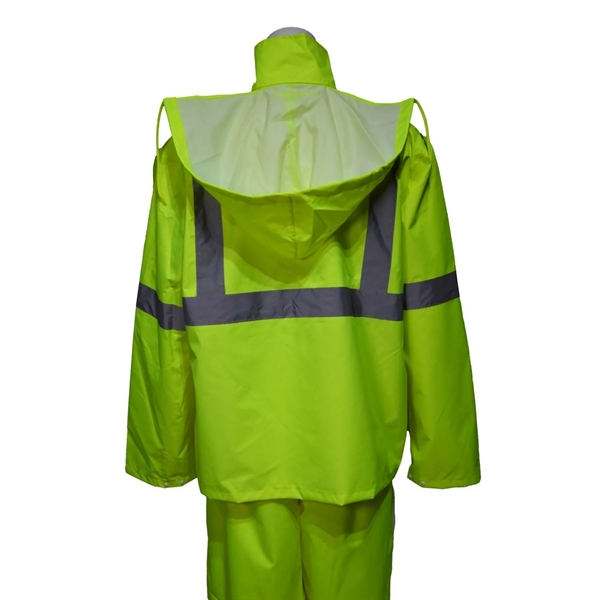 Reflective Tape Hi Vis Class 3 Waterproof Safety Rain Jacket - Reflective Tape Hi Vis Class 3 Waterproof Safety Rain Jacket - Image 6 of 7