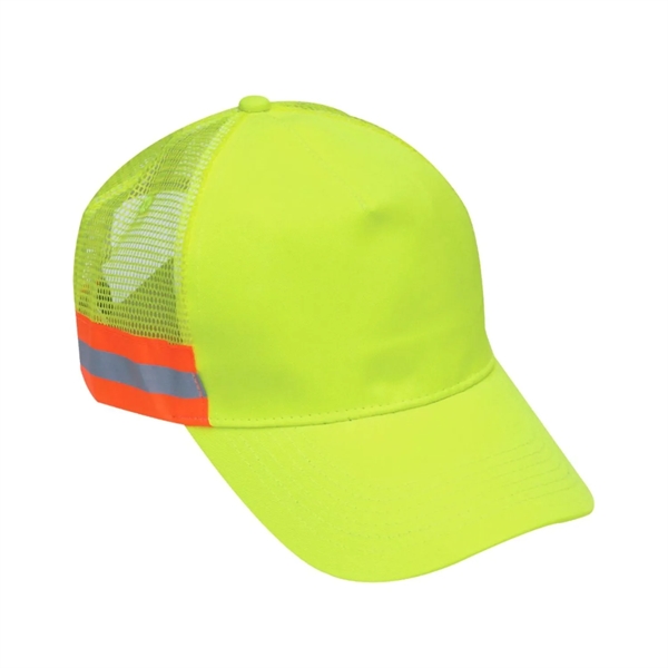 Hi Viz Mesh Back Reflective Tape Cap Safety Baseball Hat - Hi Viz Mesh Back Reflective Tape Cap Safety Baseball Hat - Image 0 of 3
