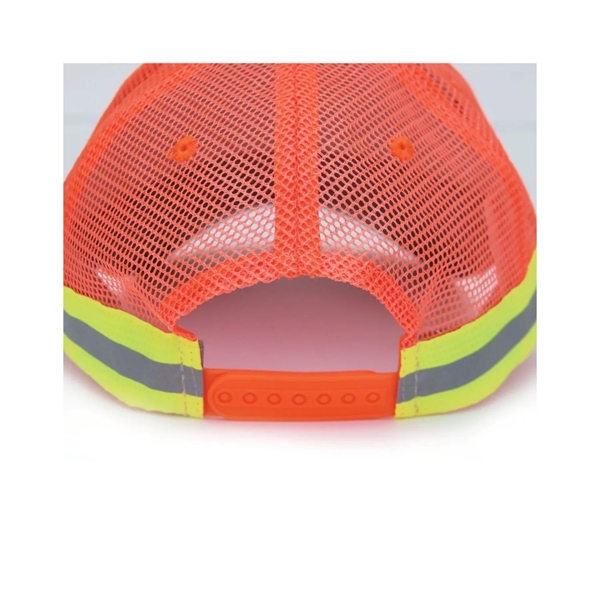 Hi Viz Mesh Back Reflective Tape Cap Safety Baseball Hat - Hi Viz Mesh Back Reflective Tape Cap Safety Baseball Hat - Image 2 of 3