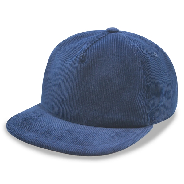5 Panel Unstructed Corduroy Snapback Hat - 5 Panel Unstructed Corduroy Snapback Hat - Image 1 of 10