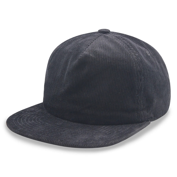 5 Panel Unstructed Corduroy Snapback Hat - 5 Panel Unstructed Corduroy Snapback Hat - Image 2 of 10