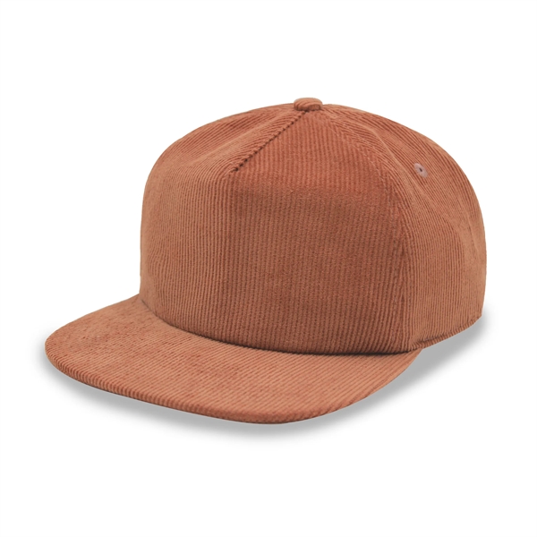 5 Panel Unstructed Corduroy Snapback Hat - 5 Panel Unstructed Corduroy Snapback Hat - Image 3 of 10