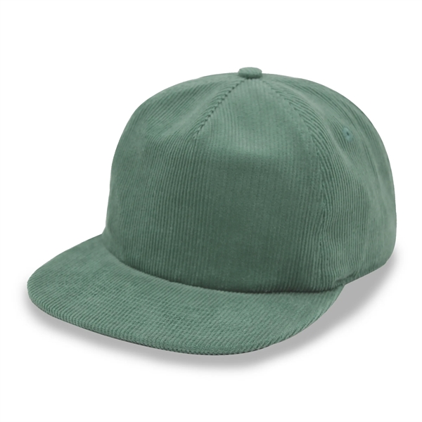 5 Panel Unstructed Corduroy Snapback Hat - 5 Panel Unstructed Corduroy Snapback Hat - Image 4 of 10