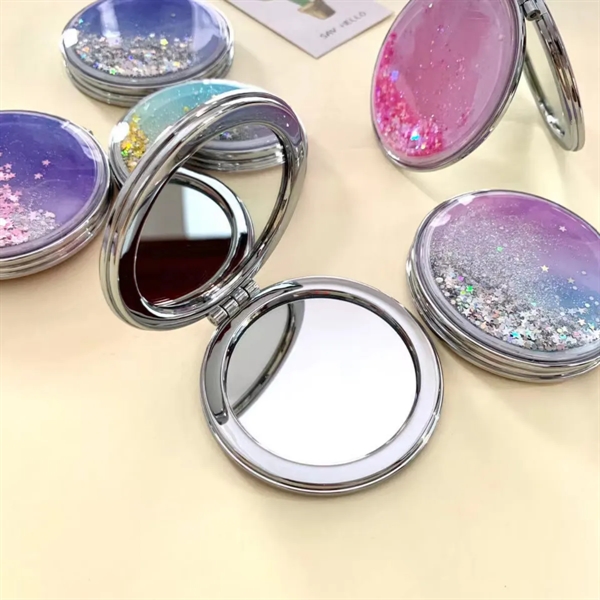 Mini Quicksand  Folding 2.87" Round Compact Mirror - Mini Quicksand  Folding 2.87" Round Compact Mirror - Image 2 of 3