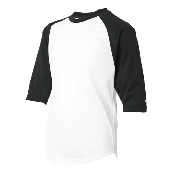 Badger Youth B-Core 3/4 Sleeve Baseball T-Shirt - Badger Youth B-Core 3/4 Sleeve Baseball T-Shirt - Image 22 of 39