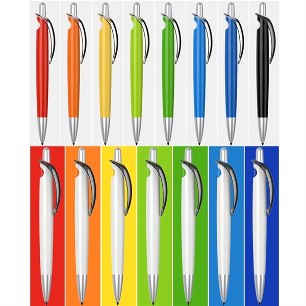 Colorful Plastic Retractable Click Ballpoint Pen with Clip - Colorful Plastic Retractable Click Ballpoint Pen with Clip - Image 1 of 3