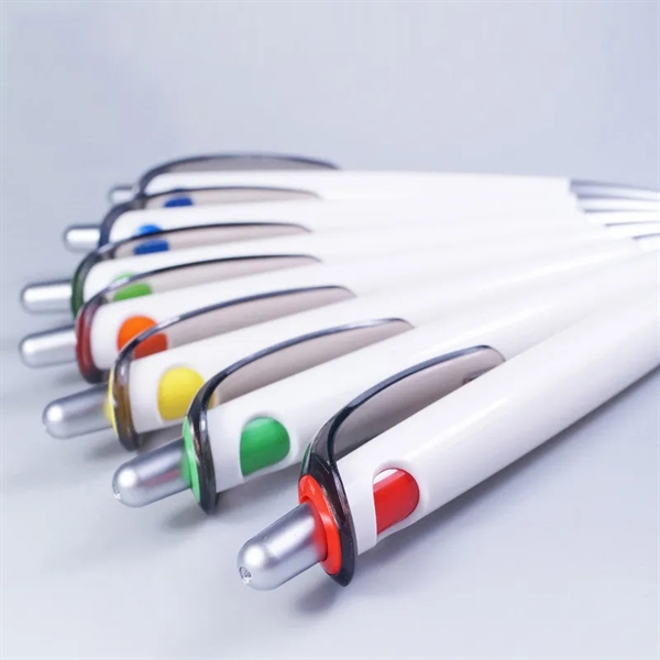 Colorful Plastic Retractable Click Ballpoint Pen with Clip - Colorful Plastic Retractable Click Ballpoint Pen with Clip - Image 2 of 3