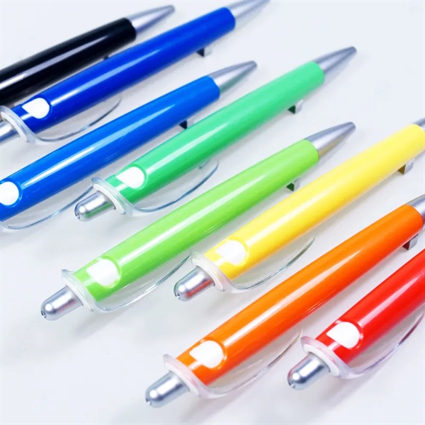 Colorful Plastic Retractable Click Ballpoint Pen with Clip - Colorful Plastic Retractable Click Ballpoint Pen with Clip - Image 3 of 3
