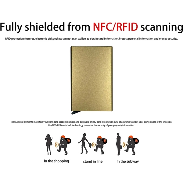 Pop up Slim Credit Card Holder for RFID Blocking - Pop up Slim Credit Card Holder for RFID Blocking - Image 2 of 5