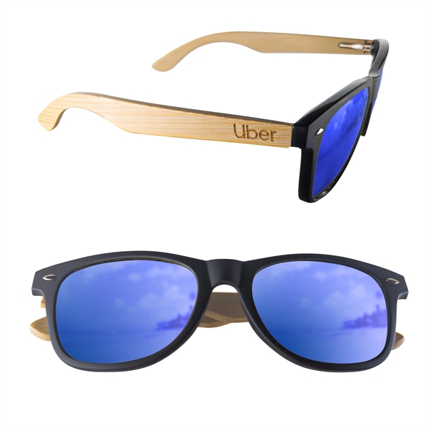 Mirror or Polarized Bamboo Arm Miami Sunglasses