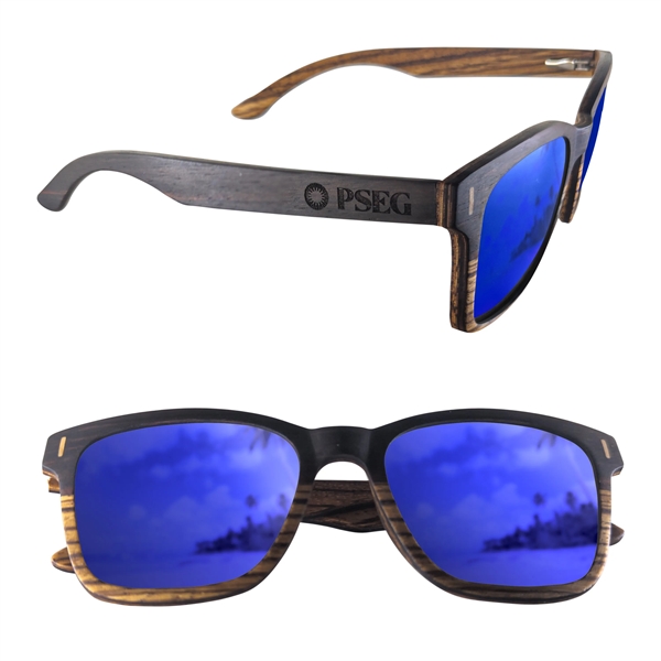 Custom Dual Tone Wood Sunglasses with Polarized or Mirror Lens