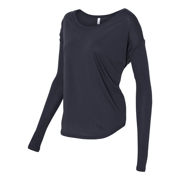 BELLA + CANVAS Women's Flowy 2x1 Ribbed Long Sleeve Tee - BELLA + CANVAS Women's Flowy 2x1 Ribbed Long Sleeve Tee - Image 14 of 21