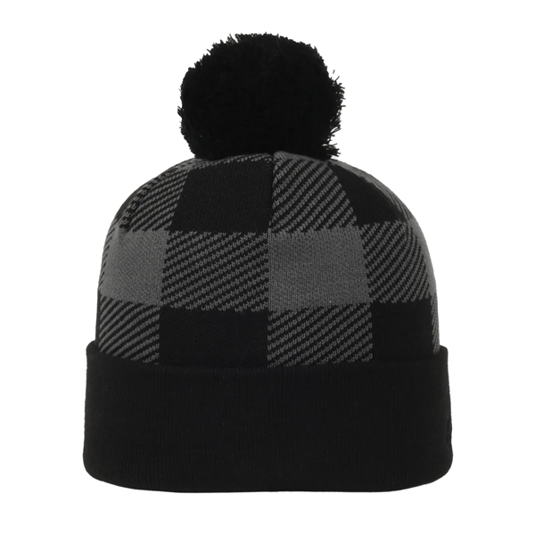 Plaid Watch Cap with Pom