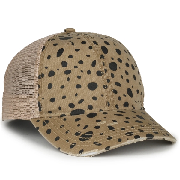Printed Distressed Tea-Stained Mesh
