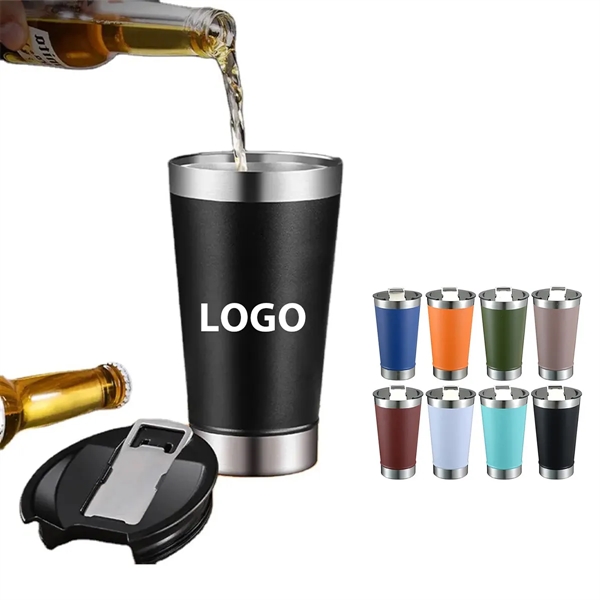 20oz Stainless Steel Beer Tumbler w/ Bottle Openner - 20oz Stainless Steel Beer Tumbler w/ Bottle Openner - Image 0 of 1