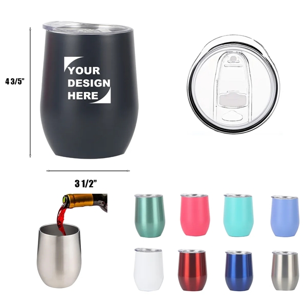 12 oz. Double Wall Vacuum Insulated Wine Tumbler - 12 oz. Double Wall Vacuum Insulated Wine Tumbler - Image 0 of 1