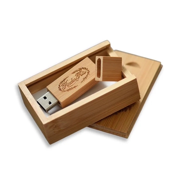 Rectangle Wood USB Drive in Personalized Wooden Gift Box - Rectangle Wood USB Drive in Personalized Wooden Gift Box - Image 1 of 6