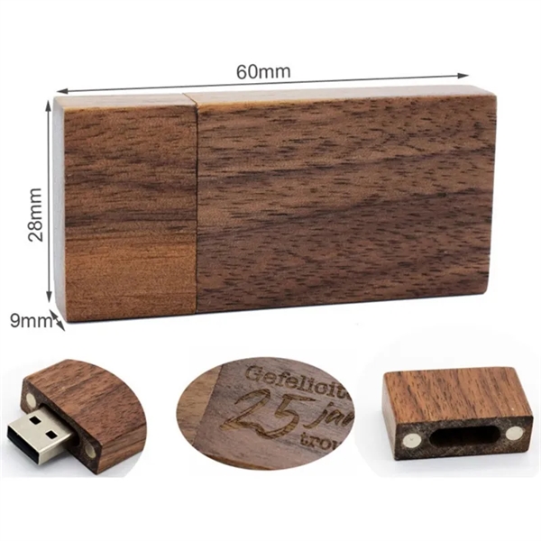 Rectangle Wood USB Drive in Personalized Wooden Gift Box - Rectangle Wood USB Drive in Personalized Wooden Gift Box - Image 5 of 6