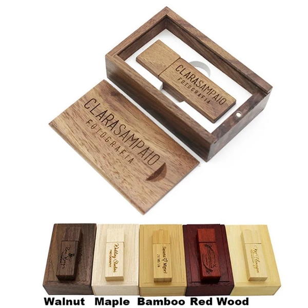 Rectangle Wood USB Drive in Personalized Wooden Gift Box - Rectangle Wood USB Drive in Personalized Wooden Gift Box - Image 6 of 6