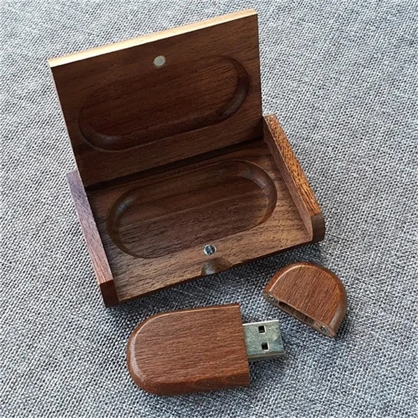 Oval Wood USB with Flip Top Box - Oval Wood USB with Flip Top Box - Image 3 of 3