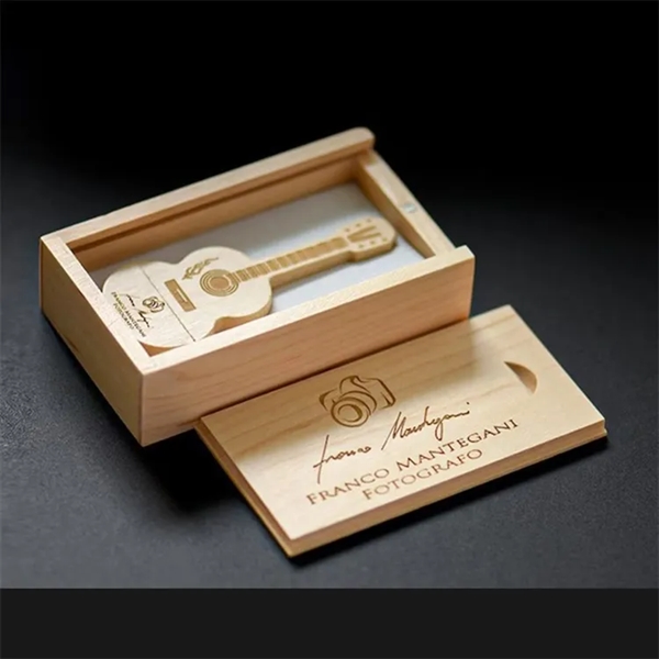 Custom Wooden Guitar USB with Box - Custom Wooden Guitar USB with Box - Image 1 of 5