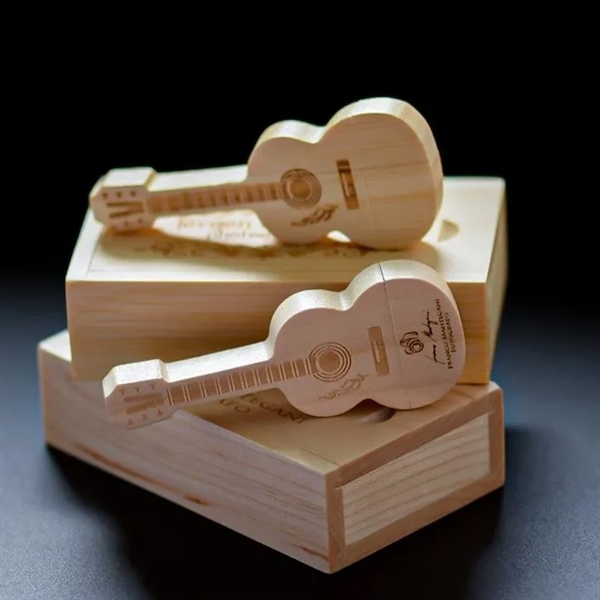 Custom Wooden Guitar USB with Box - Custom Wooden Guitar USB with Box - Image 2 of 5