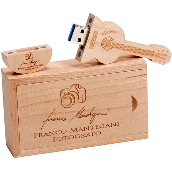 Custom Wooden Guitar USB with Box - Custom Wooden Guitar USB with Box - Image 4 of 5