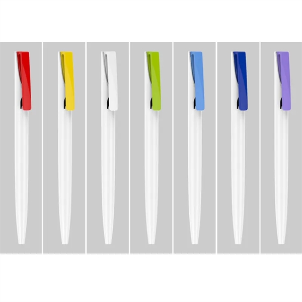 Slim Colorful Retractable Plastic Ballpoint Pen - Slim Colorful Retractable Plastic Ballpoint Pen - Image 1 of 3